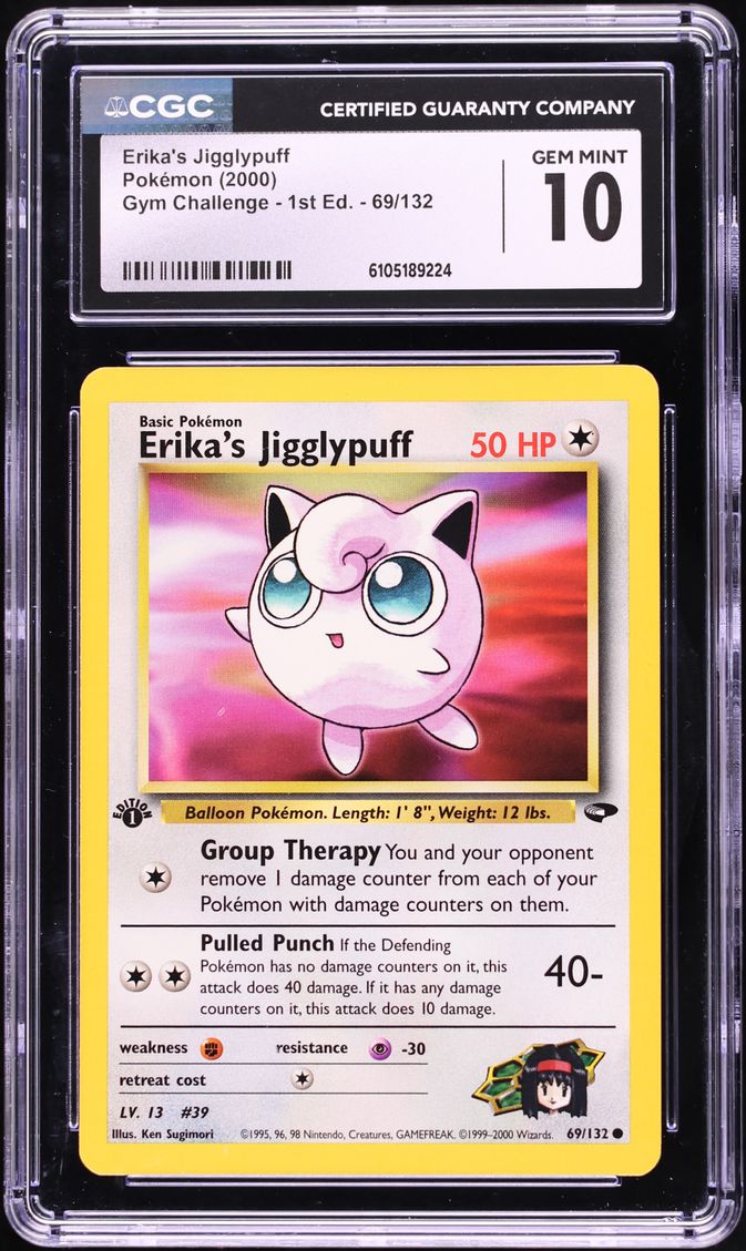 2000 Pokemon Gym Challenge 1st Edition Erika's Jigglypuff #69 CGC 10 GEM MINT