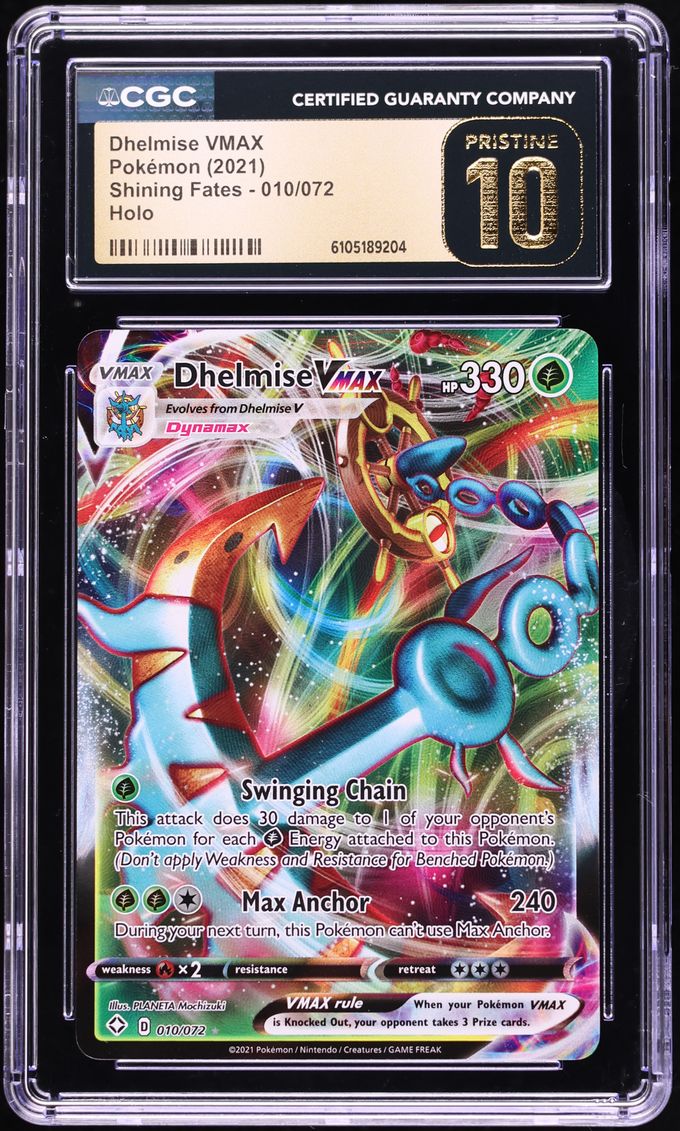 2021 Pokemon Sword & Shield Shining Fates Full Art Dhelmise VMAX #10 CGC 10 PRISTINE