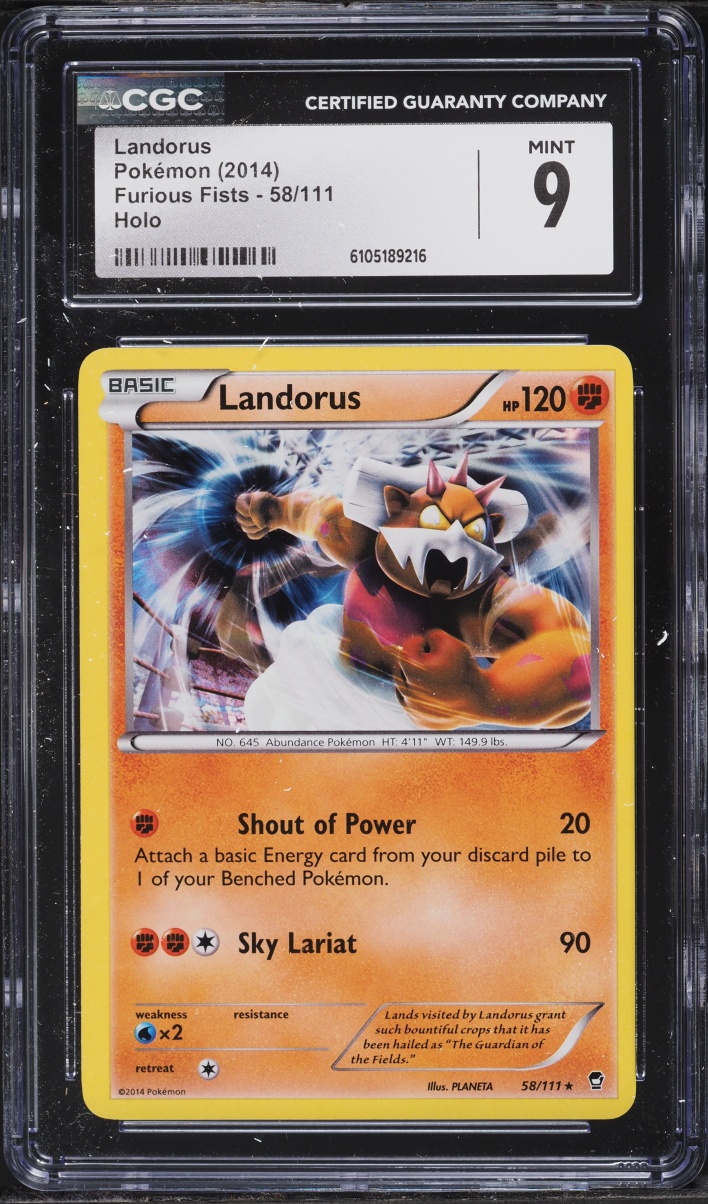 2014 Pokemon XY Furious Fists Holo Landorus #58 CGC 9 MINT