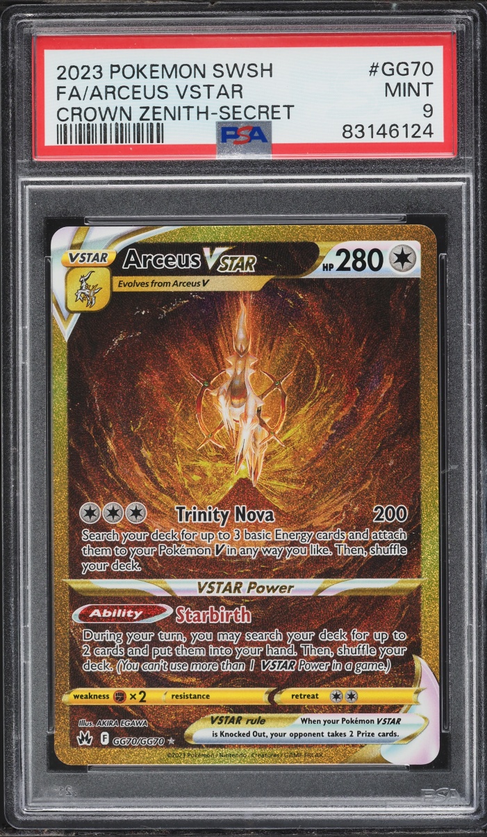 2023 Pokemon Sword & Shield Crown Zenith Gold Rare Arceus VSTAR #GG70 PSA 9 MINT