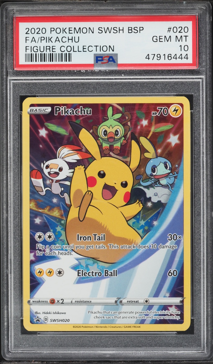 2020 Pokemon Sword & Shield Promo Figure Collection Full Art Pikachu #SWSH020 PSA 10 GEM MINT