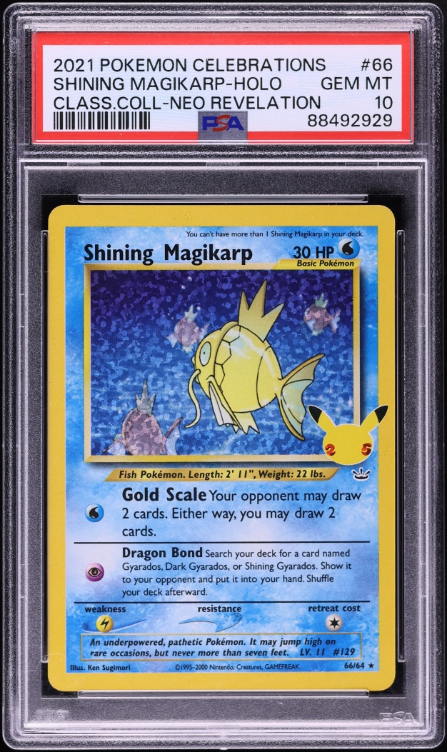 2021 Pokemon SWSH Celebrations Classic Neo Revelation Holo Shining Magikarp #66 PSA 10 GEM MINT