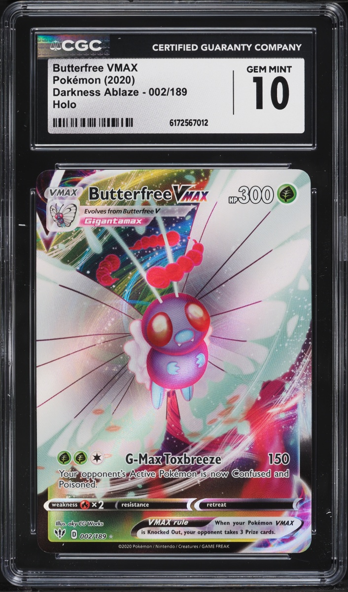 2020 Pokemon Sword & Shield Darkness Ablaze Full Art Butterfree VMAX #2 CGC 10 GEM MINT