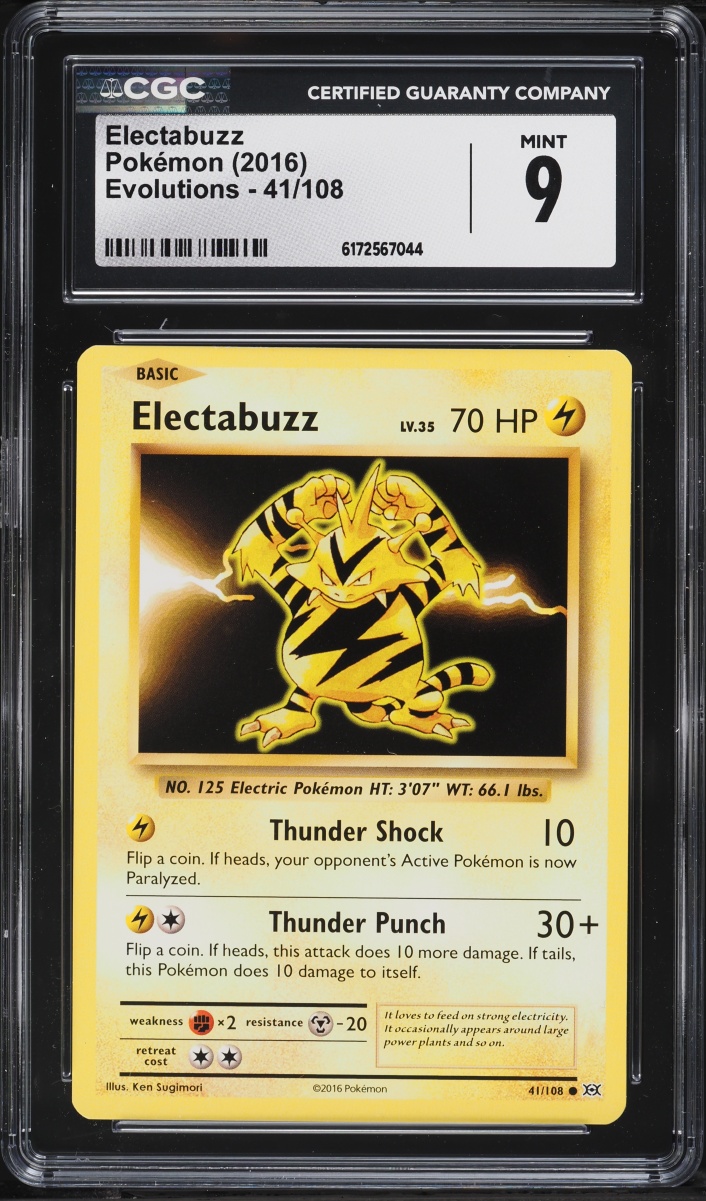 2016 Pokemon XY Evolutions Electabuzz #41 CGC 9 MINT
