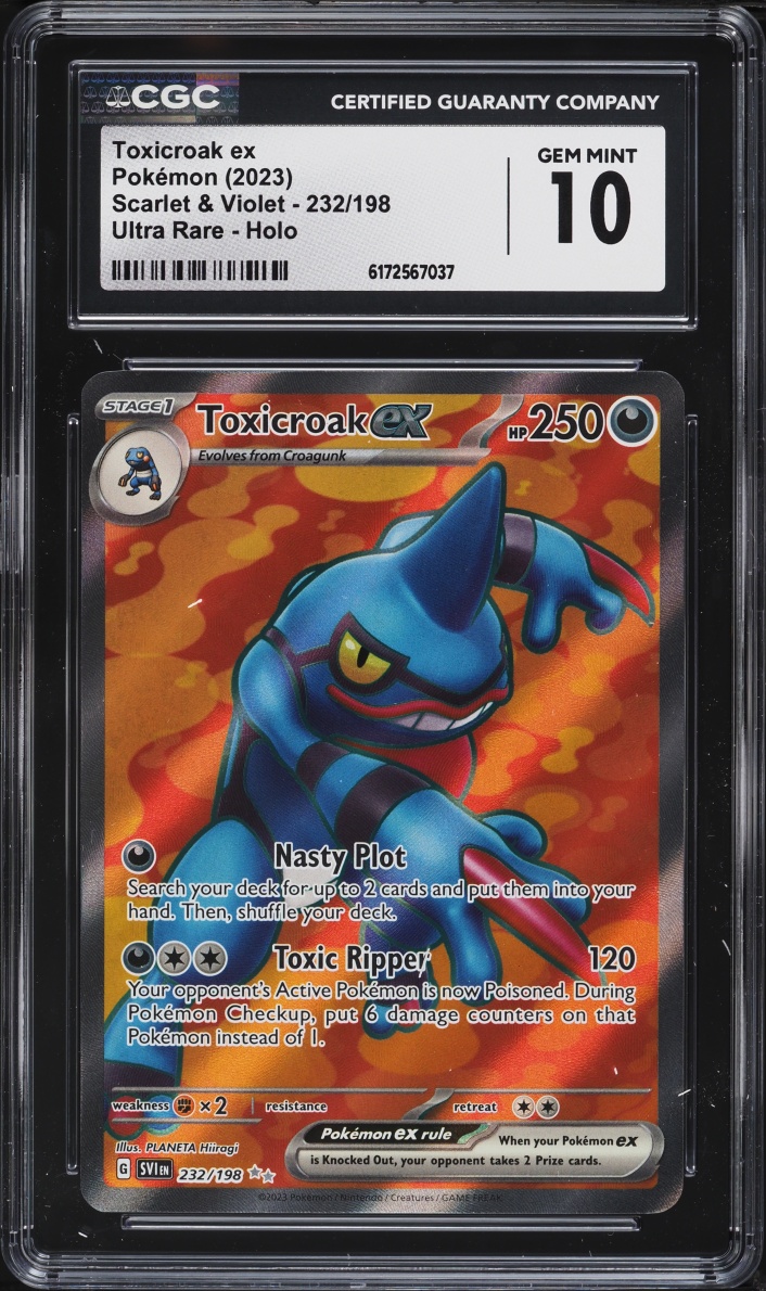 2023 Pokemon Scarlet & Violet Full Art Toxicroak ex #232 CGC 10 GEM MINT