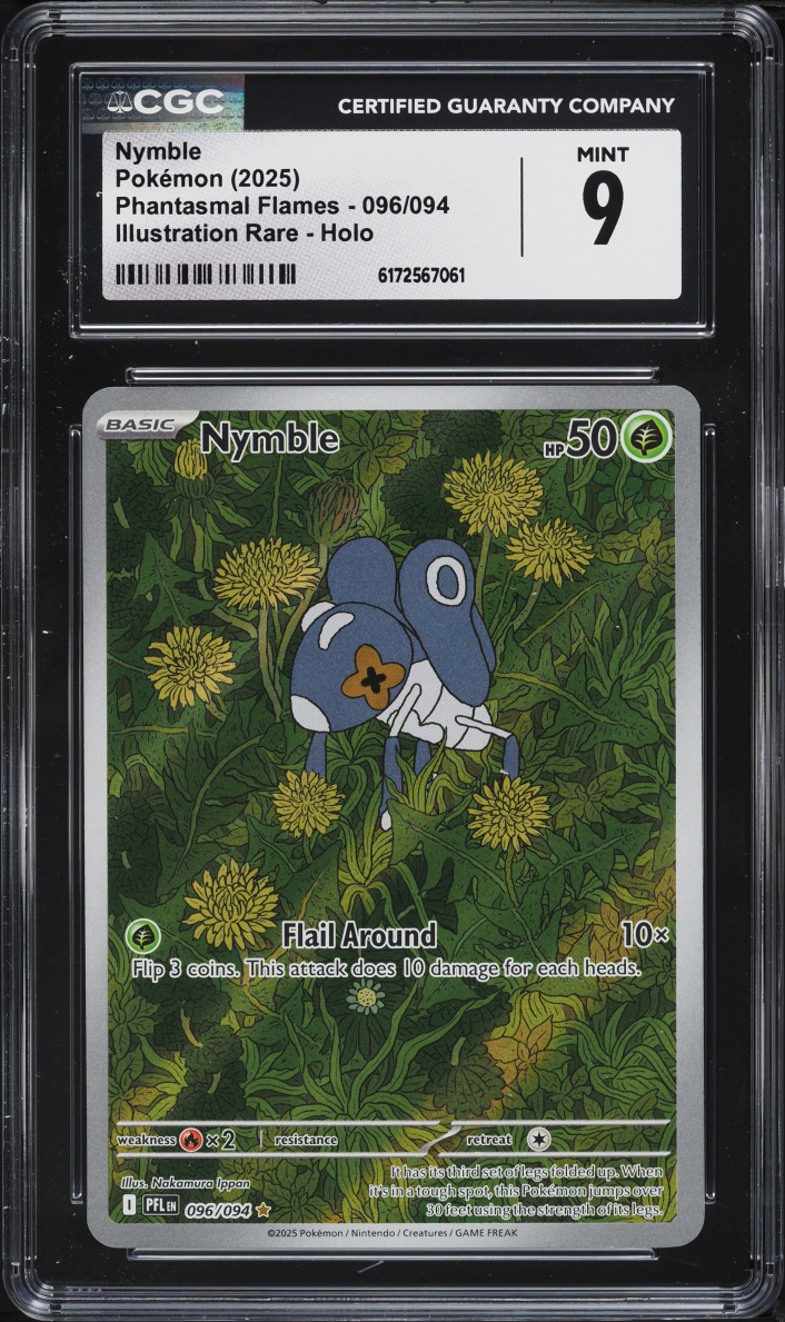 2025 Pokemon Mega Evolution Phantasmal Flames IR Nymble #96 CGC 9 MINT