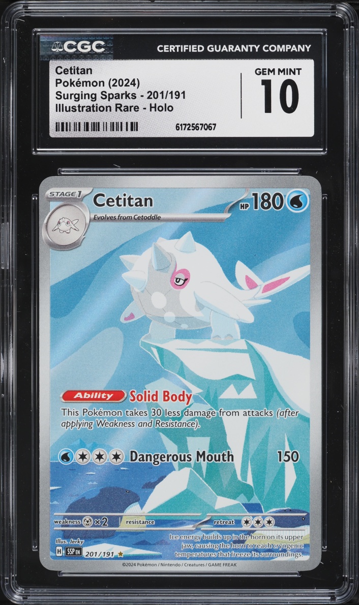 2024 Pokemon Scarlet & Violet Surging Sparks IR Cetitan #201 CGC 10 GEM MINT