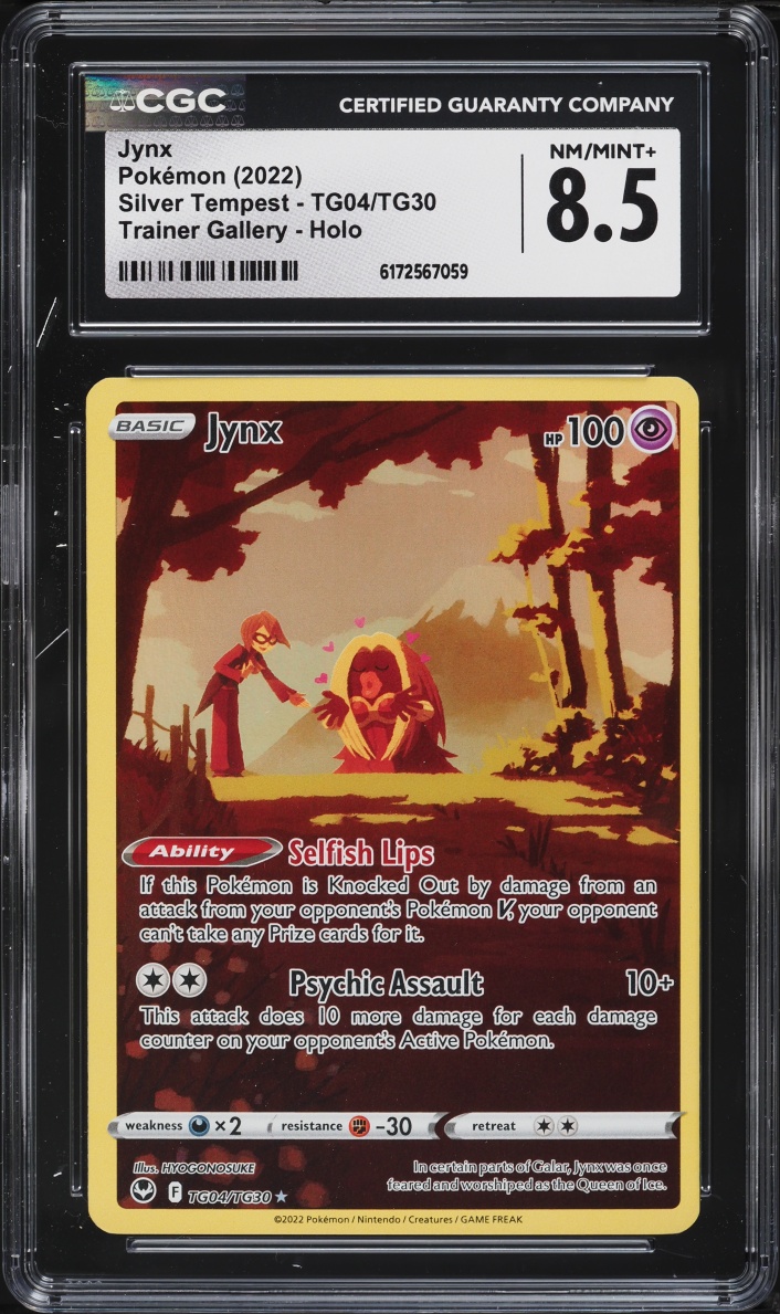 2022 Pokemon Sword & Shield Silver Tempest CHR Jynx #TG04 CGC 8.5 NM-MT+
