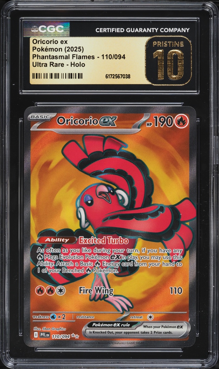 2025 Pokemon Mega Evolution Phantasmal Flames Full Art Oricorio ex #110 CGC 10 PRISTINE