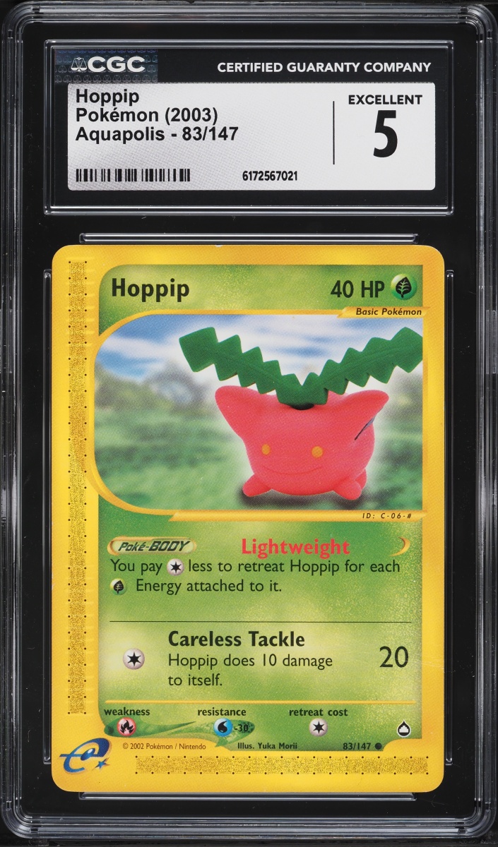 2003 Pokemon Aquapolis Hoppip #83 CGC 5 EX