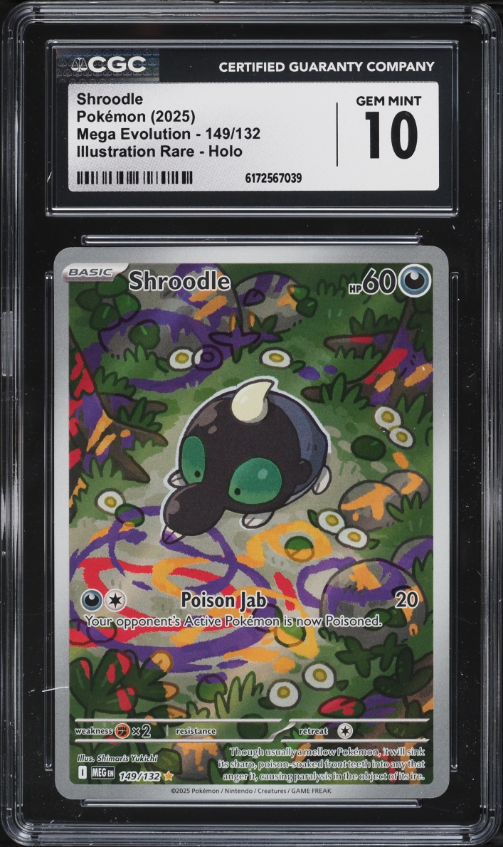 2025 Pokemon Mega Evolution IR Shroodle #149 CGC 10 GEM MINT