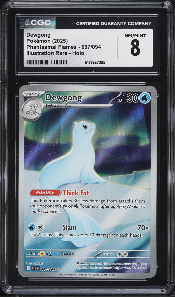 2025 Pokemon Mega Evolution Phantasmal Flames IR Dewgong #97 CGC 8 NM-MT