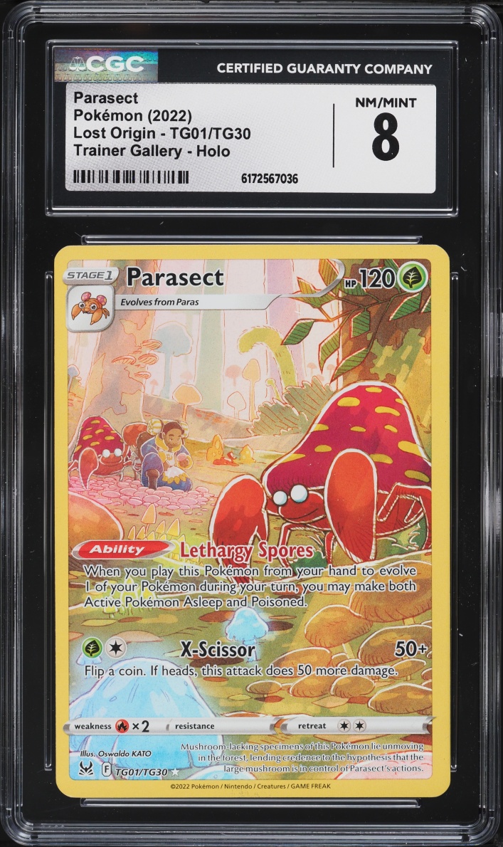 2022 Pokemon Sword & Shield Lost Origin CHR Parasect #TG01 CGC 8 NM-MT