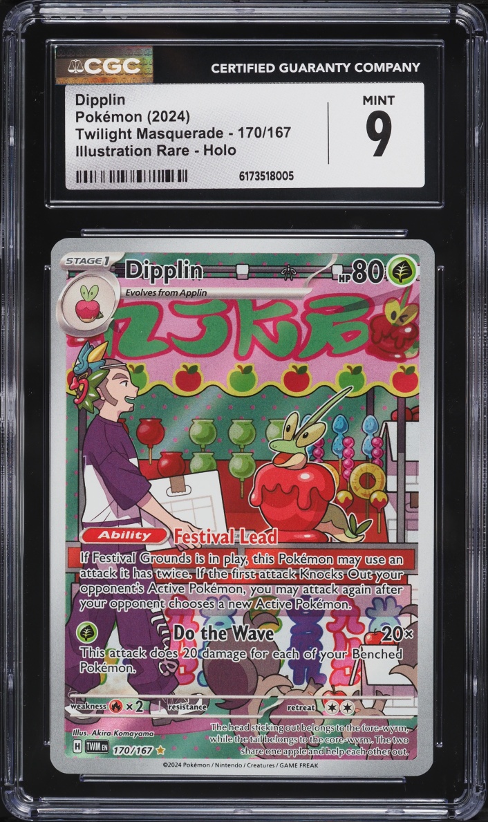2024 Pokemon Scarlet & Violet Twilight Masquerade IR Dipplin #170 CGC 9 MINT