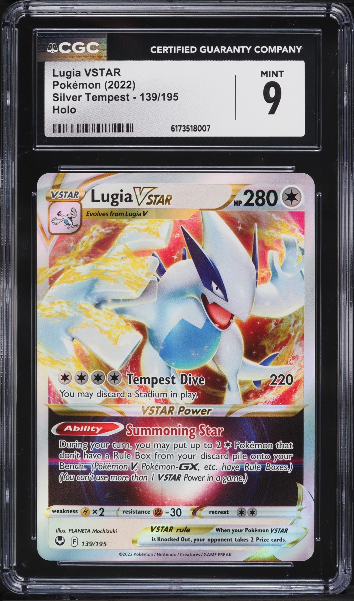 2022 Pokemon Sword & Shield Silver Tempest Holo Lugia VSTAR #139 CGC 9 MINT