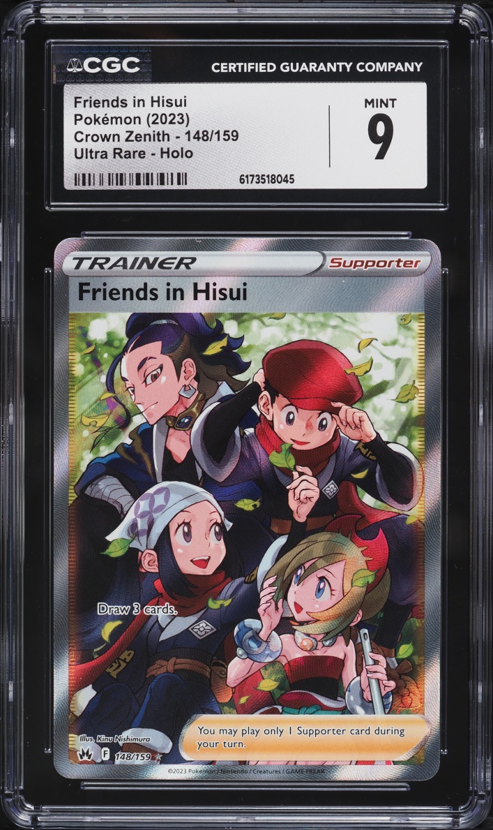 2023 Pokemon Sword & Shield Crown Zenith Full Art Friends In Hisui #148 CGC 9 MINT