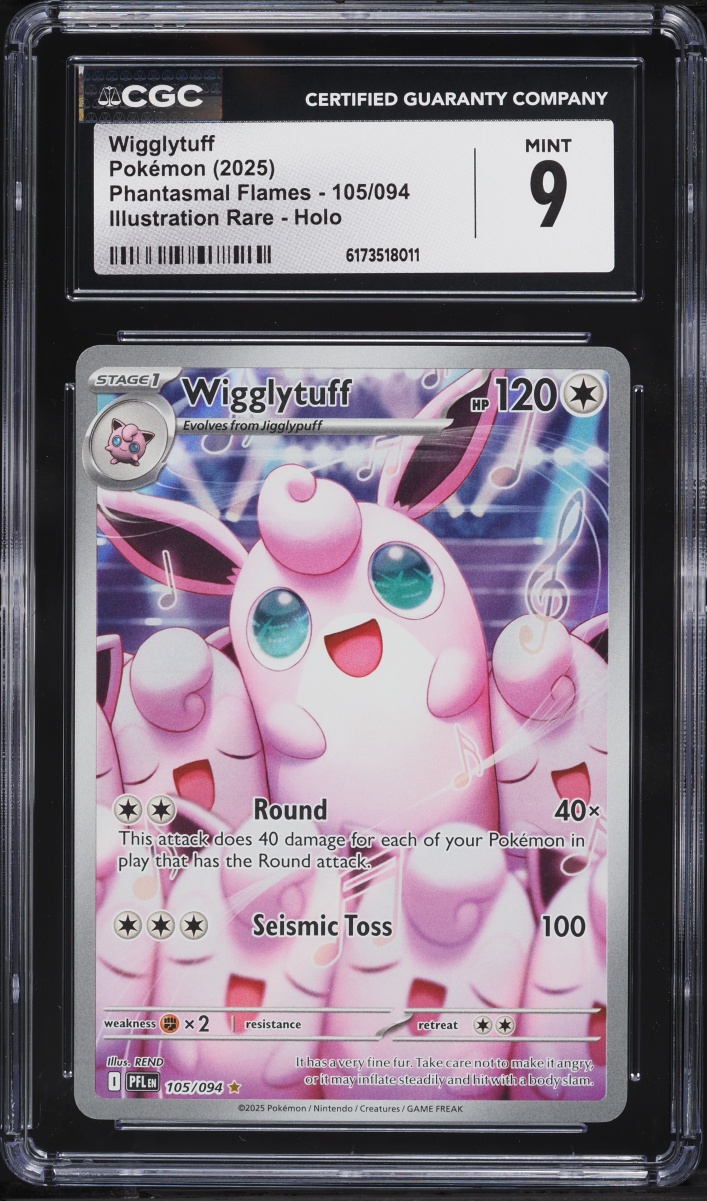 2025 Pokemon Mega Evolution Phantasmal Flames IR Wigglytuff #105 CGC 9 MINT