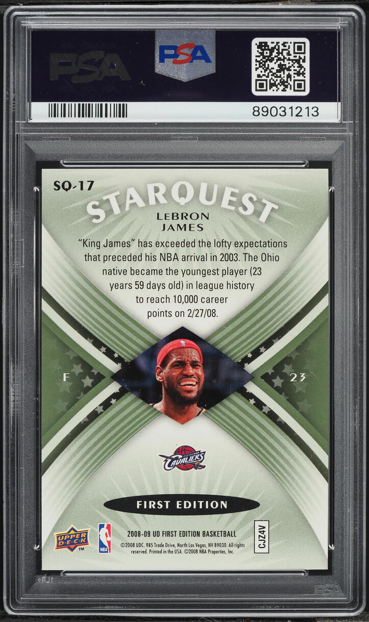 2008 Upper Deck First Edition Starquest Green LeBron James #SQ-17 PSA 10 GEM MINT