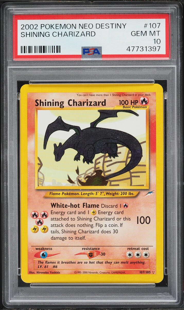 2002 Pokemon Neo Destiny Shining Charizard #107 PSA 10 GEM MINT