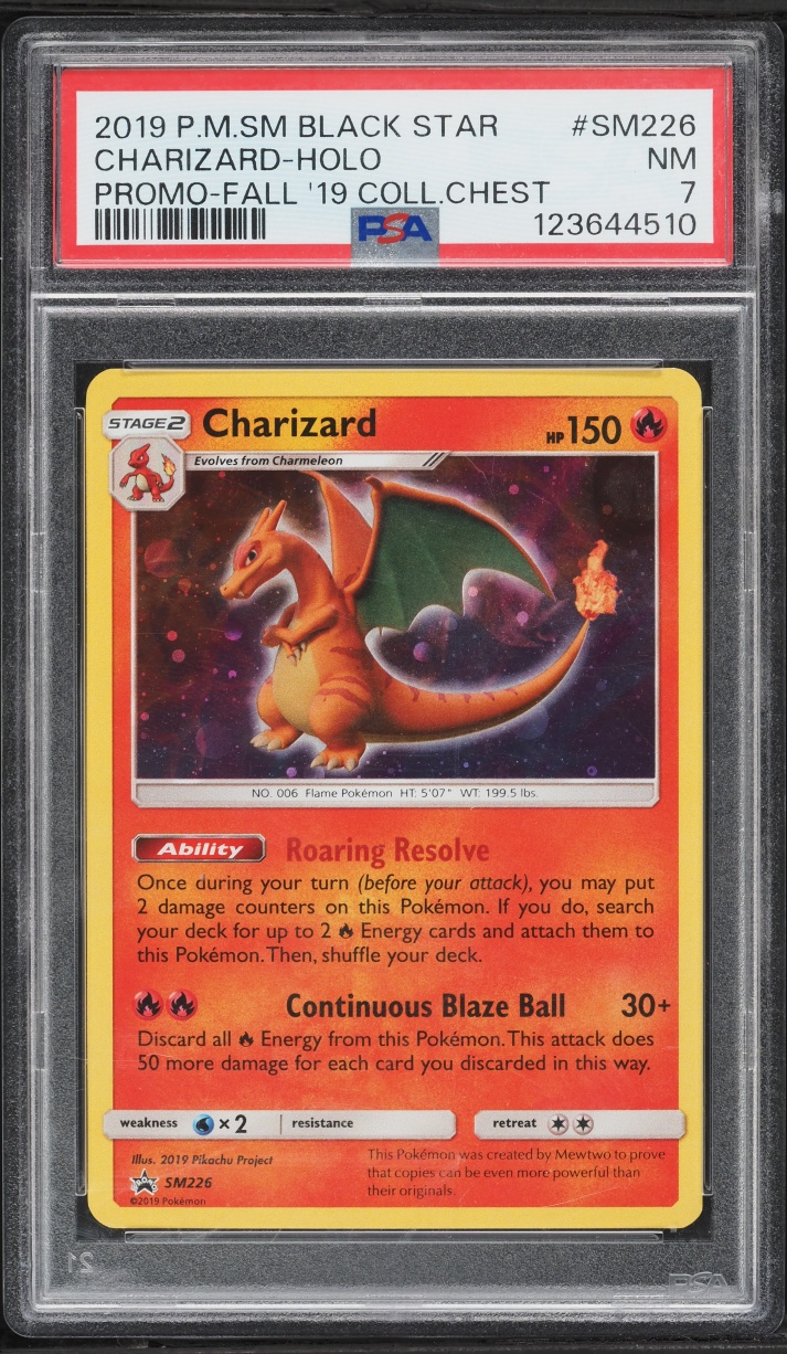2019 Pokemon Sun & Moon Promo Fall Collector Chest Holo Charizard #SM226 PSA 7 NRMT