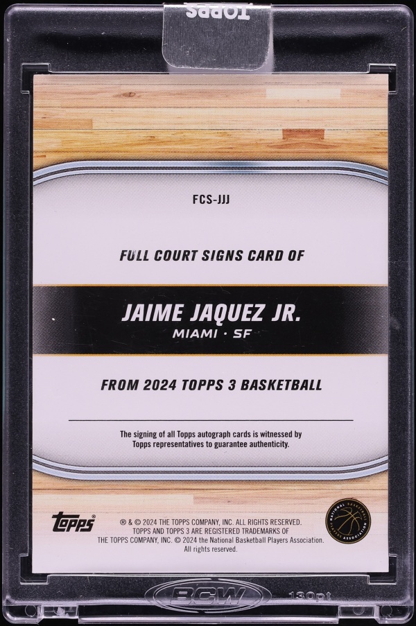 2023 Topps Three Full Court Signs Bronze Jaime Jaquez Jr. ROOKIE AUTO /25 #FCS-JJJ - Photo 2