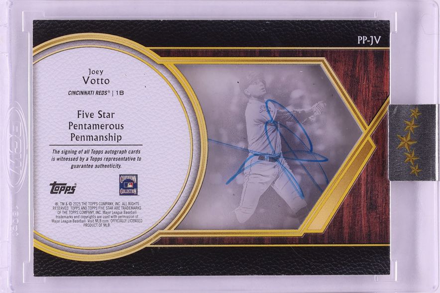 2025 Topps Five Star Pentamerous Penmanship Green Joey Votto AUTO 10/10 #PP-JV - Photo 2
