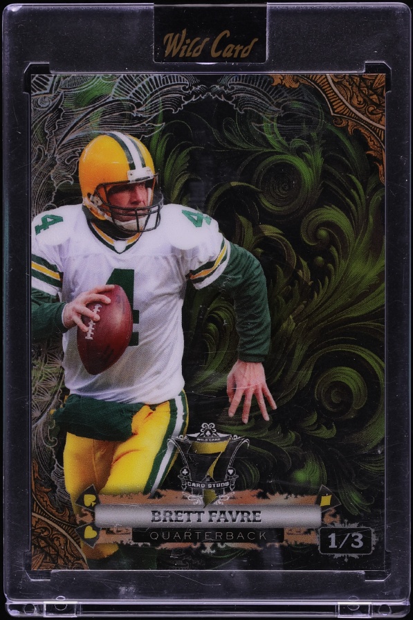 2024 Wild Card 7 Card Studs Fire Scrolls Green Rainbow Foil Brett Favre /3 #P7CSD-BF2