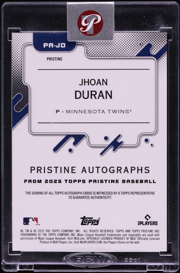 2025 Topps Pristine Jhoan Duran AUTO #PA-JD - Photo 2