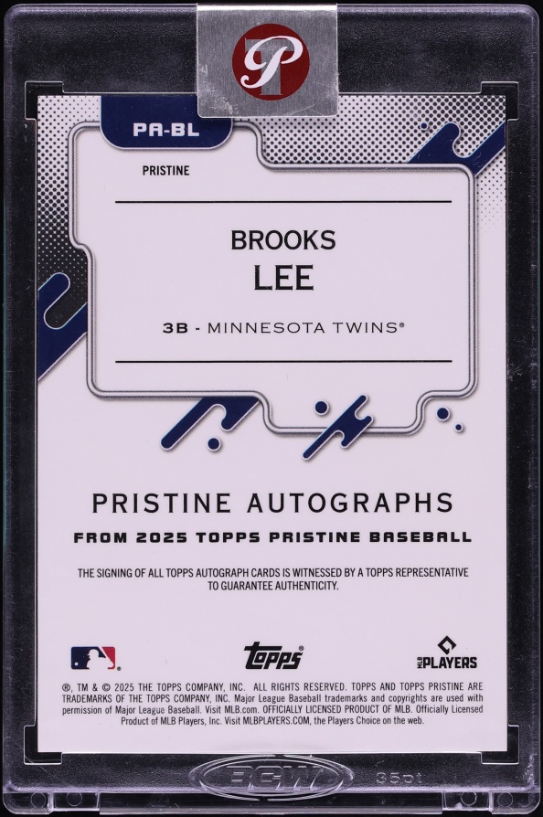 2025 Topps Pristine Orange Refractor Brooks Lee ROOKIE AUTO /25 #PA-BL - Photo 2