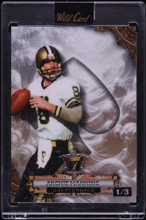 2024 Wild Card 7 Card Studs Wave Surfer White Rainbow Foil Archie Manning /3 #P7CWS-AM