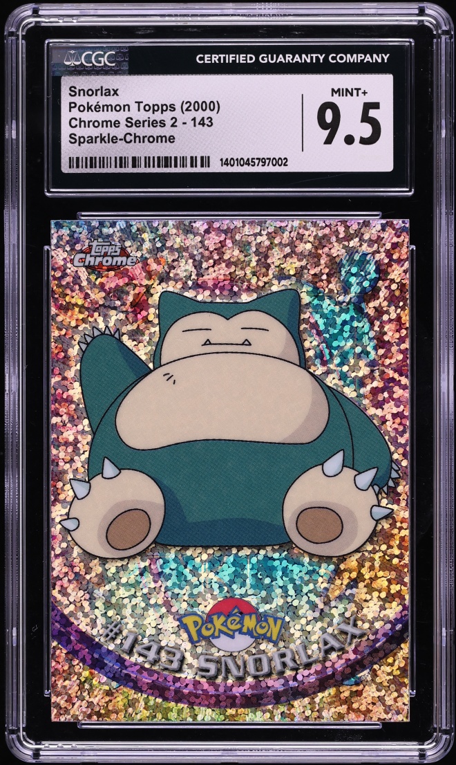 2000 Pokemon Topps Chrome Series 2 Sparkle Snorlax #143 CGC 9.5 MINT+