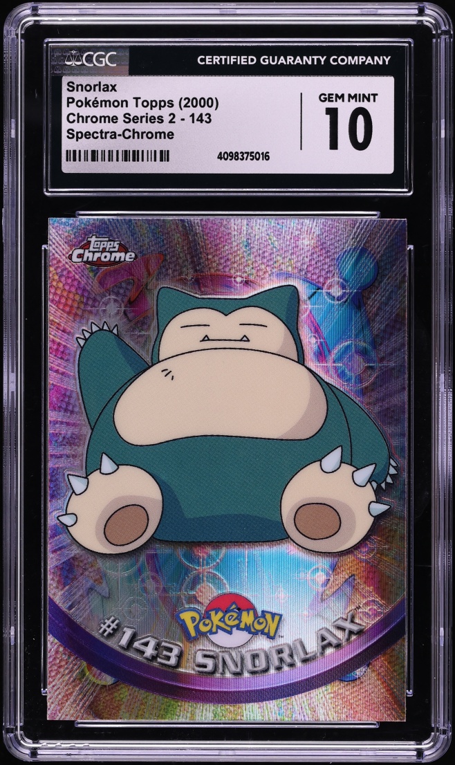 2000 Topps Chrome Pokemon Series 2 Spectra Snorlax #143 CGC 10 GEM MINT