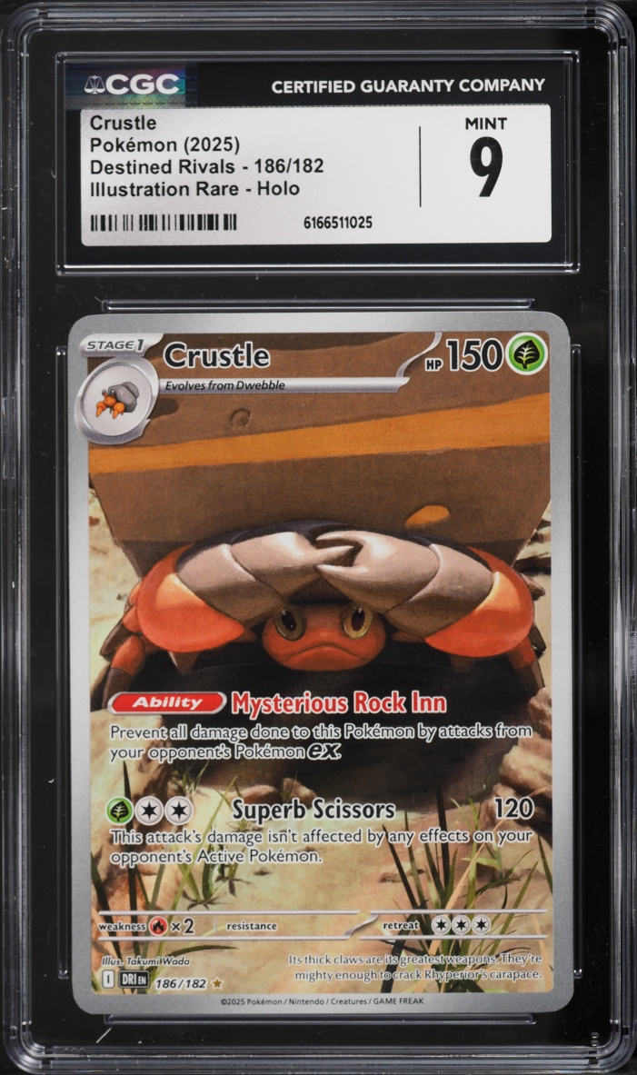 2025 Pokemon Scarlet & Violet Destined Rivals IR Crustle #186 CGC 9 MINT