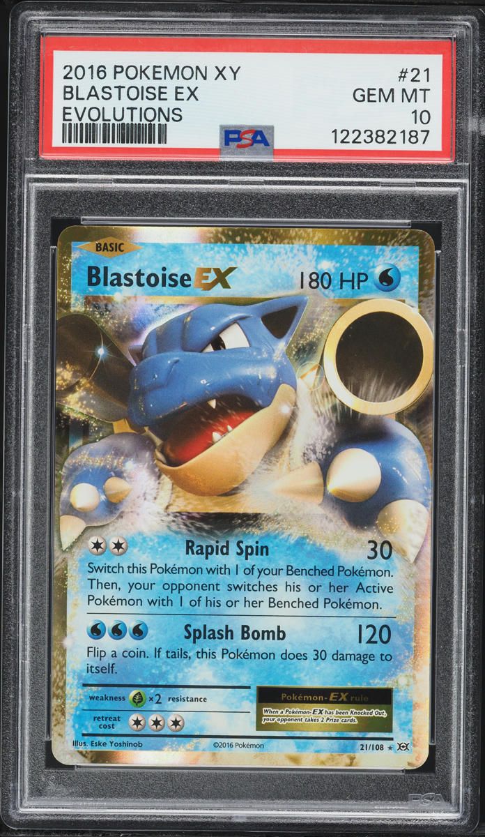 2016 Pokemon XY Evolutions Blastoise Ex #21 PSA 10 GEM MINT