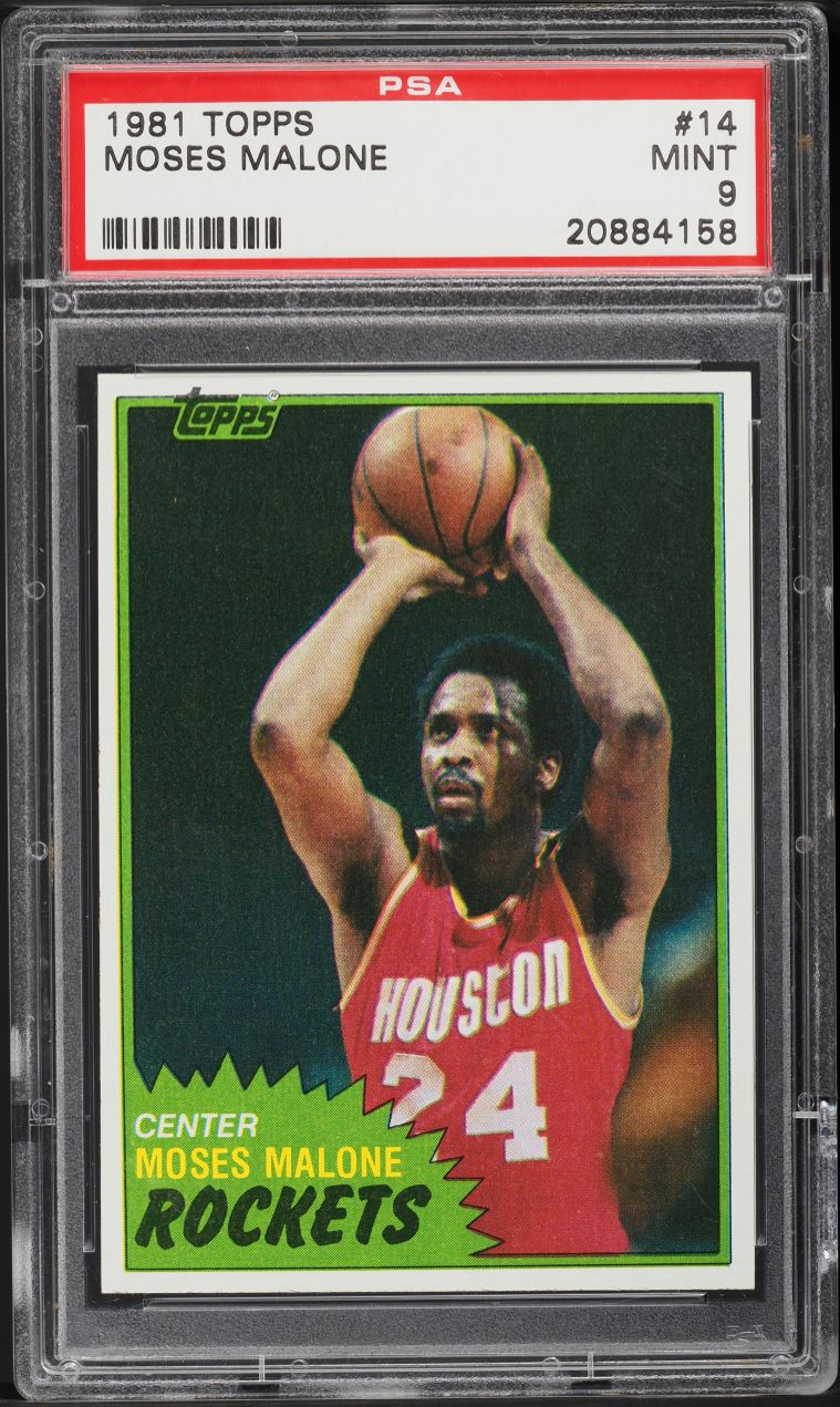 1981 Topps Basketball Moses Malone #14 PSA 9 MINT - Main Image