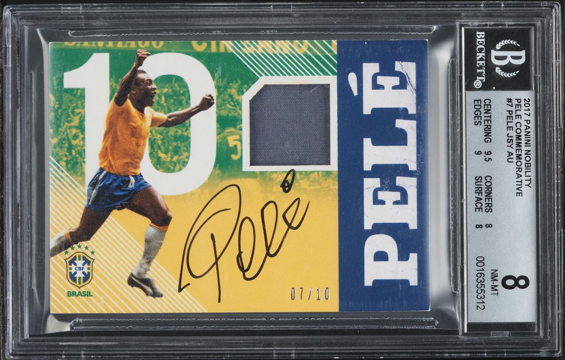 2017 Panini Nobility Commemorative Pele PATCH AUTO /10 #PC7 BGS 8 NM-MT