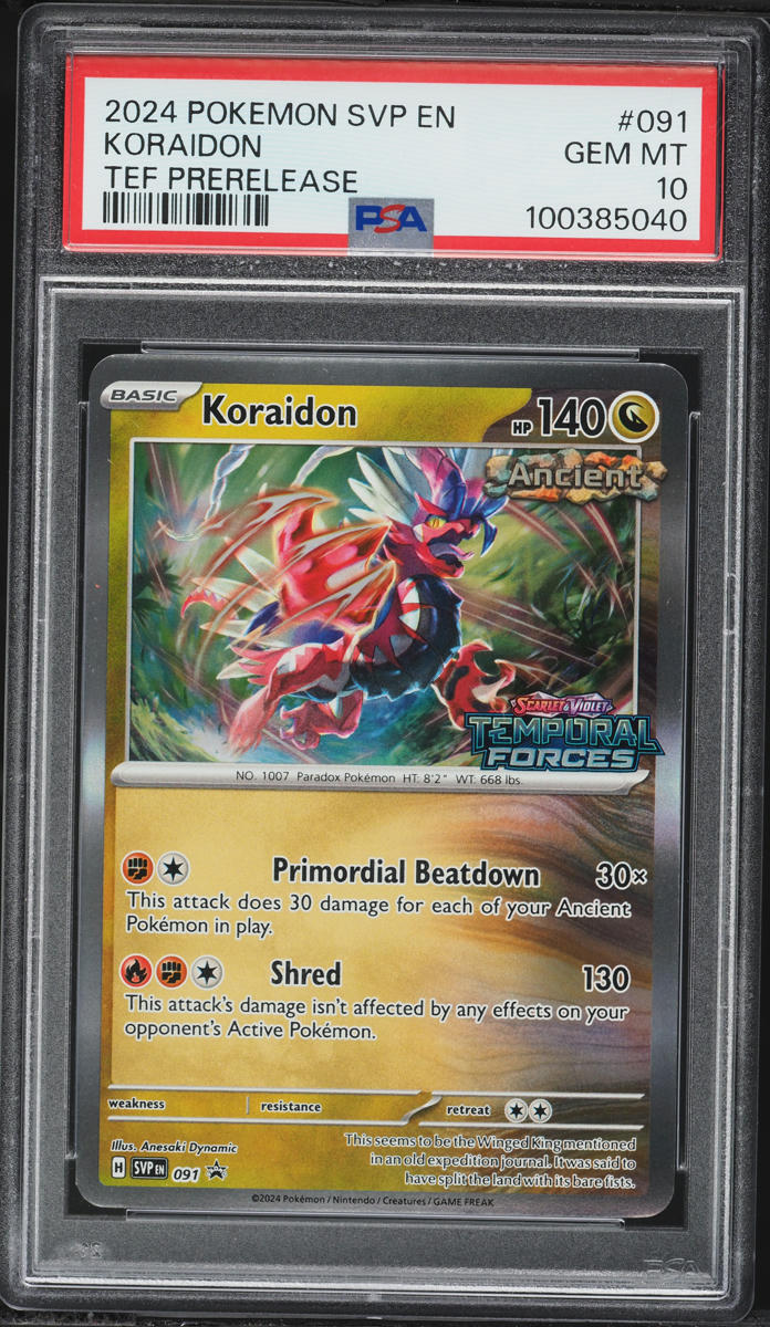 2024 Pokemon SV Black Star Promo TEF Prerelease Koraidon #091 PSA 10 GEM MINT