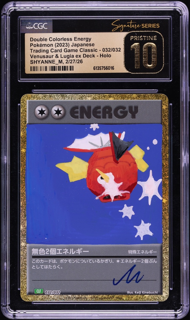 2023 Pokemon Japanese TCG Holo Double Colorless Energy AUTO CGC Signature Series 10 PRISTINE