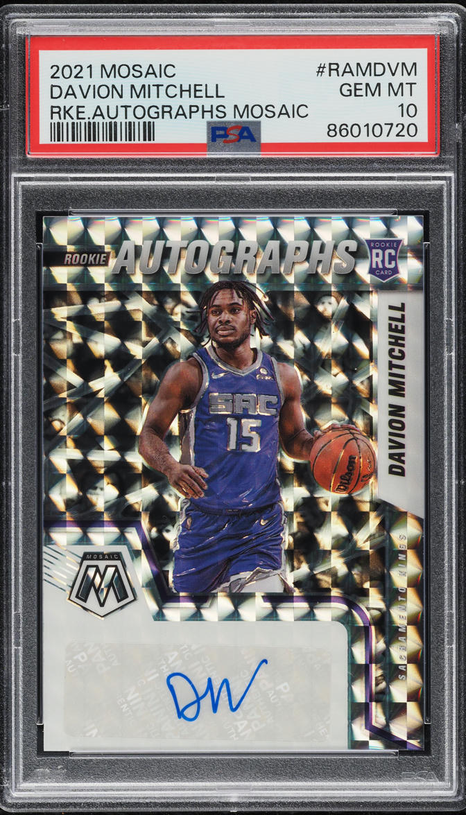 2021 Panini Mosaic Davion Mitchell ROOKIE AUTO #RAMDVM PSA 10 GEM MINT - Main Image