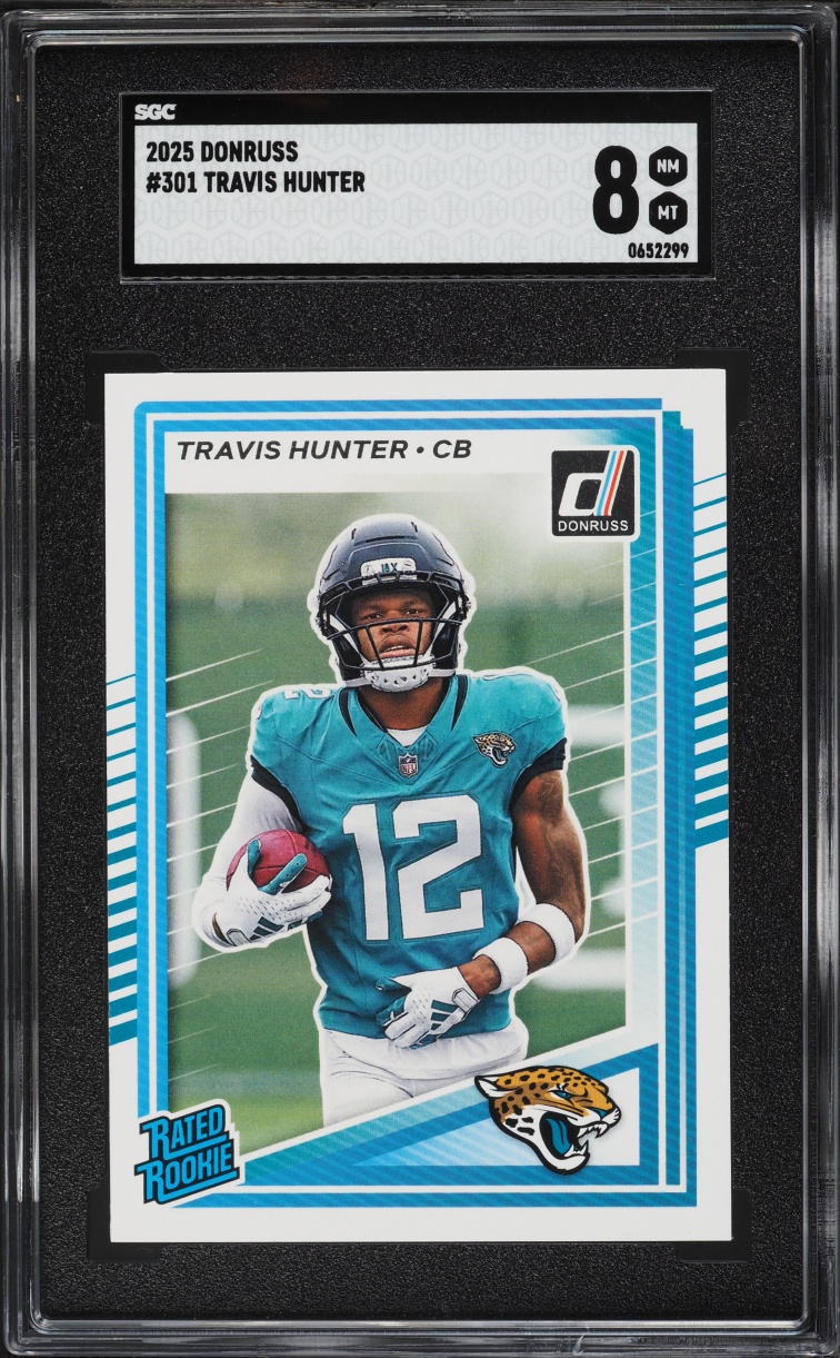 2025 Donruss Football Travis Hunter ROOKIE #301 SGC 8 NM-MT