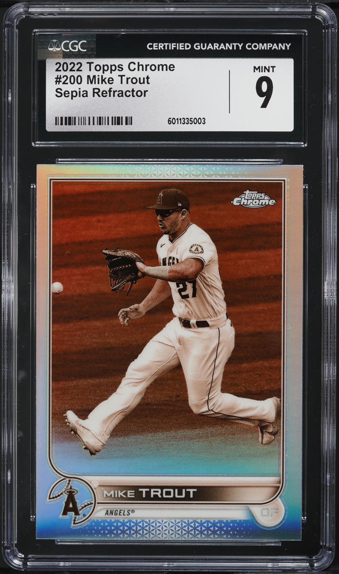 2022 Topps Chrome Sepia Refractor Mike Trout #200 CGC 9 MINT