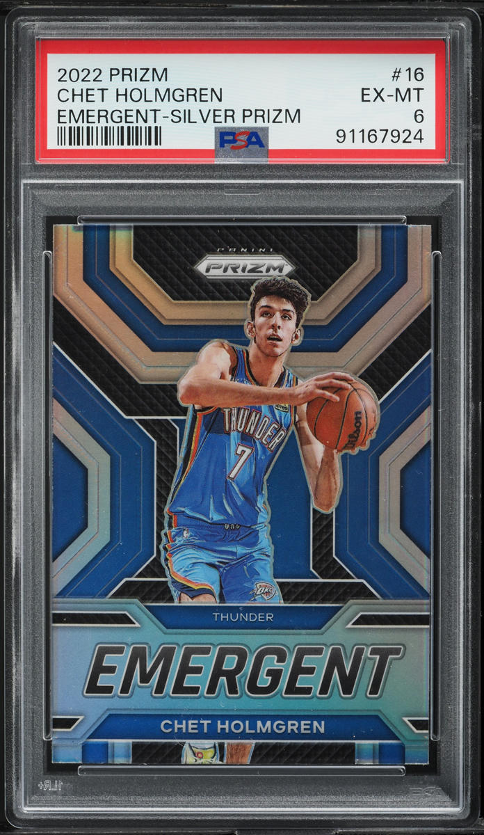 2022 Panini Prizm Emergent Silver Chet Holmgren ROOKIE #16 PSA 6 EXMT