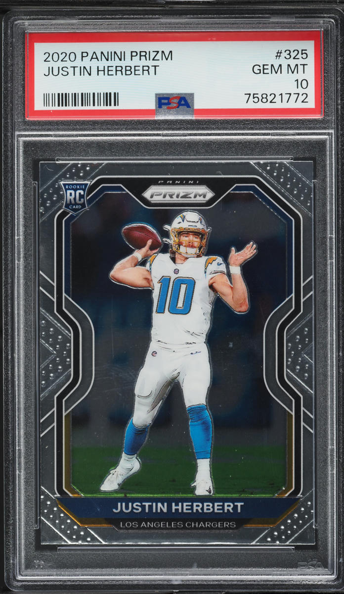 2020 Panini Prizm Justin Herbert ROOKIE #325 PSA 10 GEM MINT