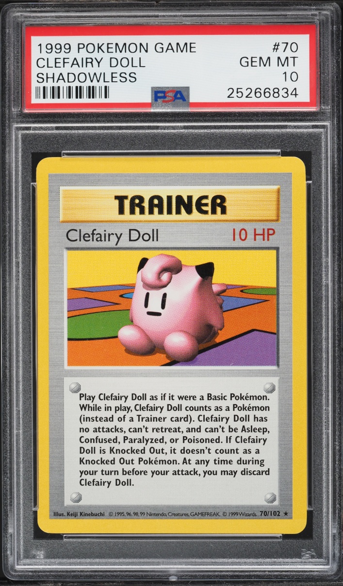 1999 Pokemon Base Set Shadowless Clefairy Doll #70 PSA 10 GEM MINT