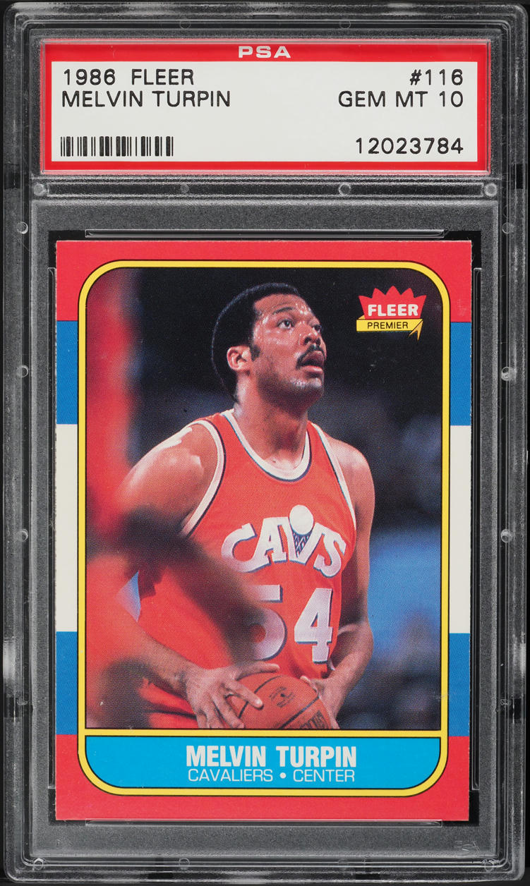 1986 Fleer Basketball Melvin Turpin ROOKIE #116 PSA 10 GEM MINT - Main Image