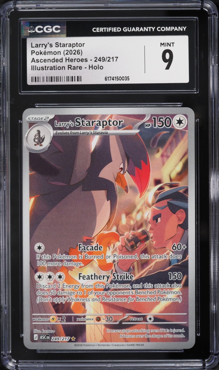 2026 Pokemon Mega Evolution Ascended Heroes IR Larry's Staraptor #249 CGC 9 MINT