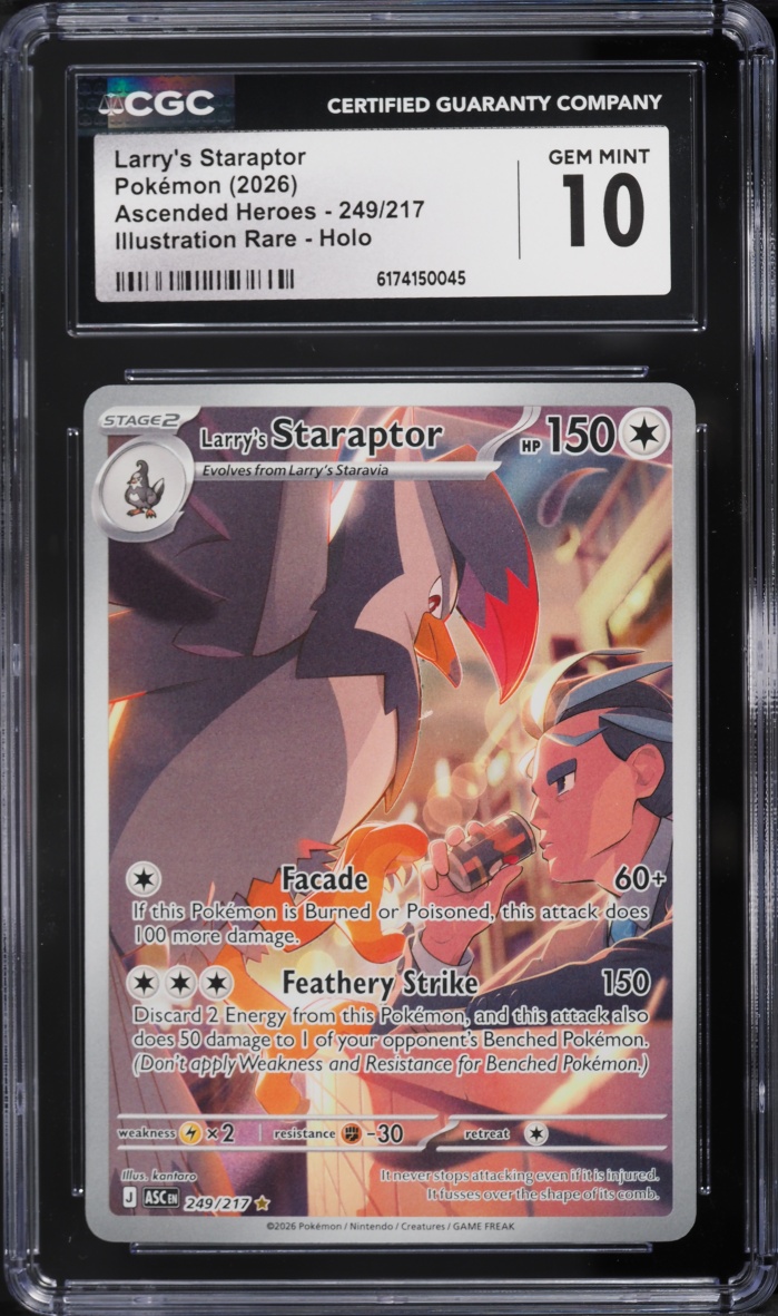 2026 Pokemon Mega Evolution Ascended Heroes IR Larry's Staraptor #249 CGC 10 GEM MINT