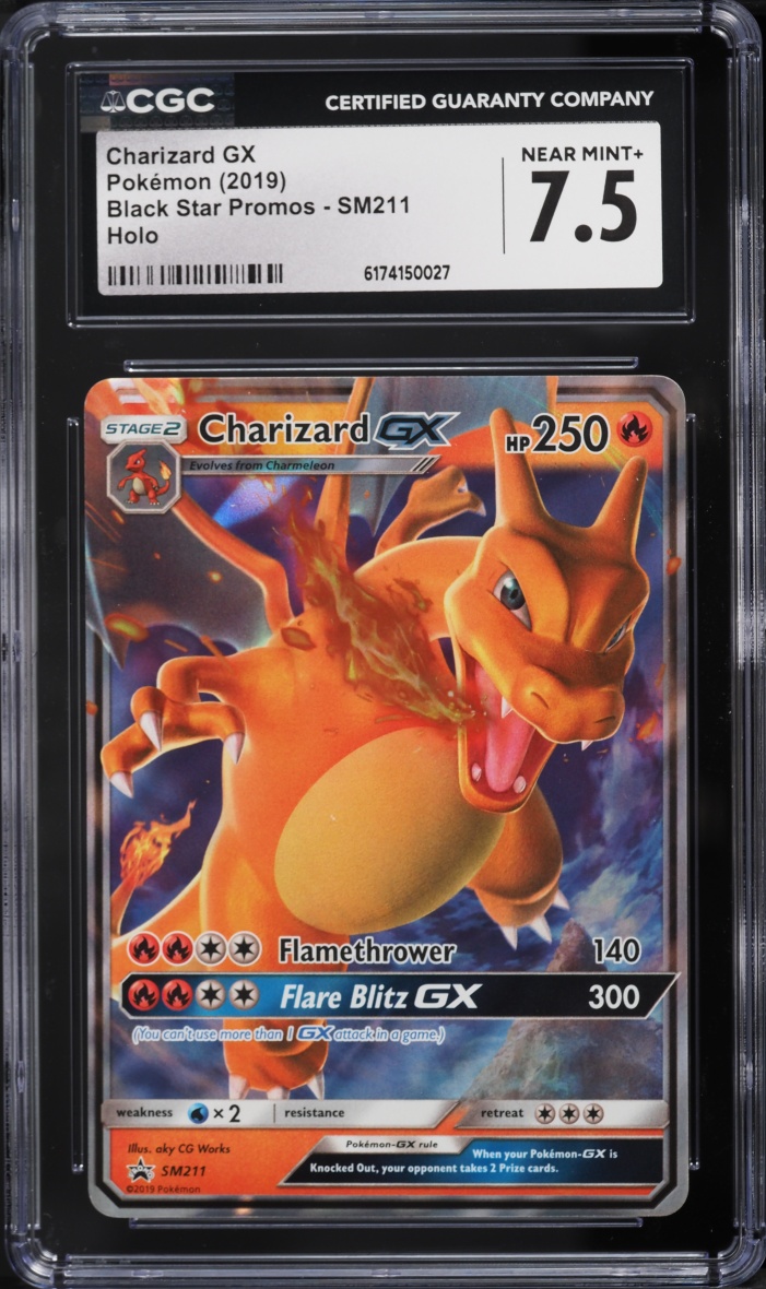 2019 Pokemon Sun & Moon Promo Hidden Fates Holo Charizard GX #SM211 CGC 7.5 NRMT+