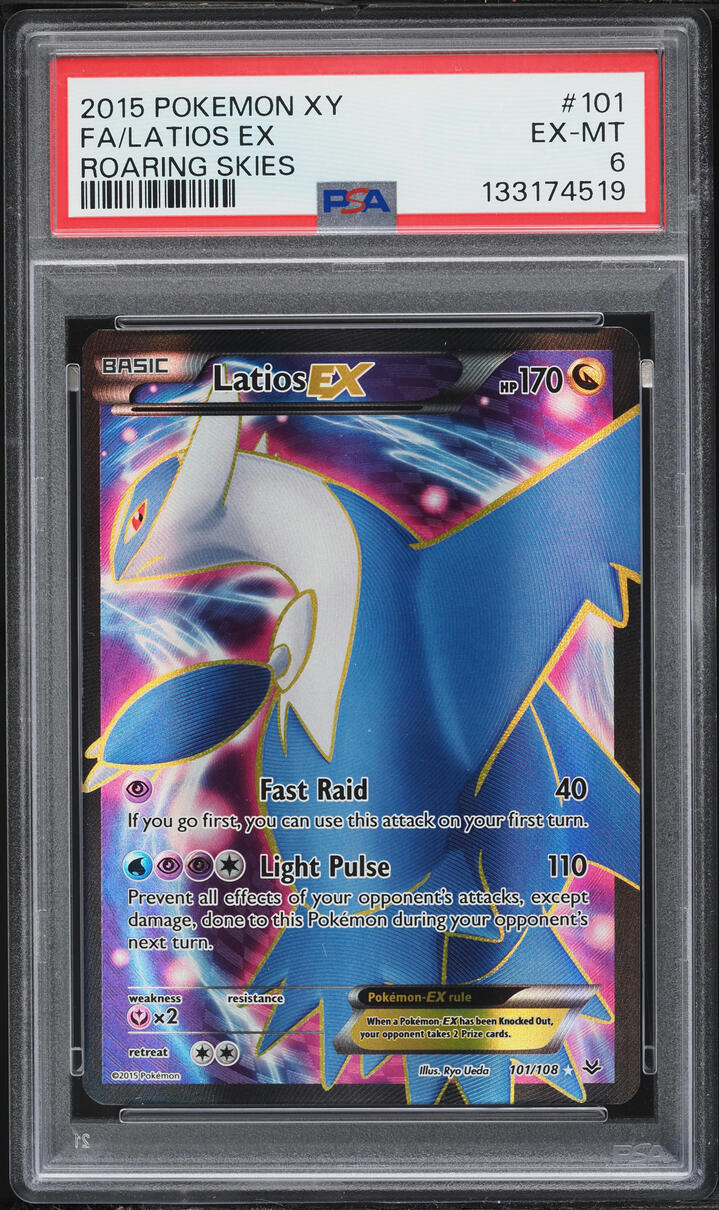 2015 Pokemon XY Roaring Skies Full Art Latios EX #101 PSA 6 EXMT
