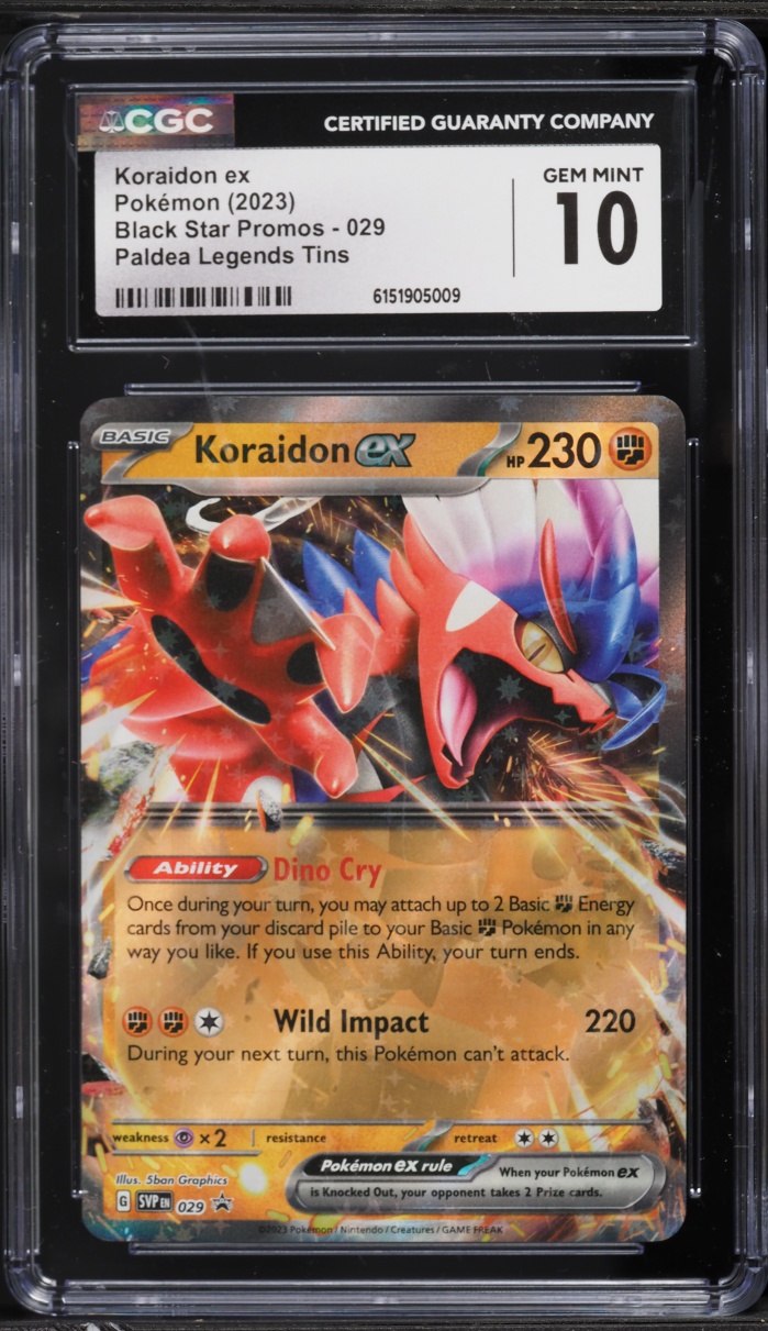 2023 Pokemon Scarlet & Violet Promo Paldea Legends Tins Holo Koraidon EX #029 CGC 10 GEM MINT